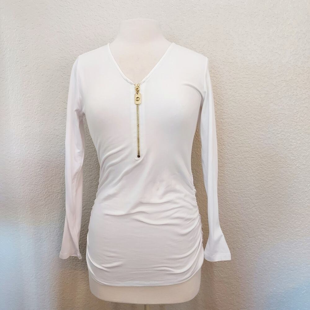 Michael Kors White Long Sleeve Blouse Size M